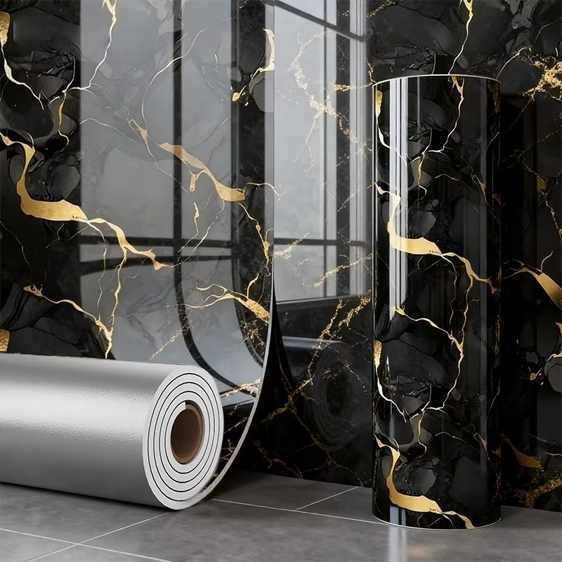 TEMU 1 Rotolo di Adesivi Extra Spessi per Pavimenti e Pareti .5Mm - Piastrelle Viniliche Autoadesive Rimovibili, Impermeabili e Facili da Pulire con