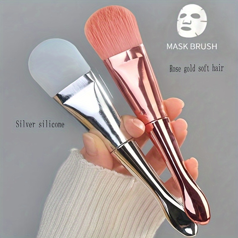 Image of 2pcs Facial Mask Brush Set, And Bristle Brush Heads Combination, Dual-end Mask Brush, Low-allergy Plastic