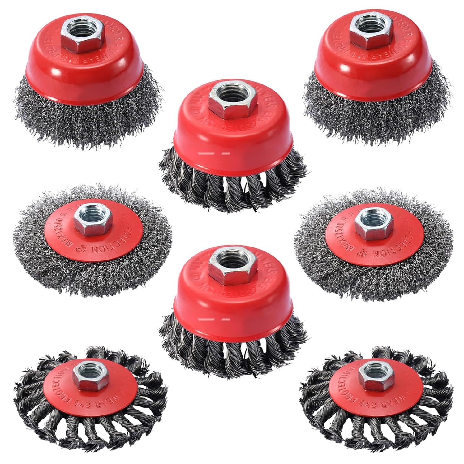 TEMU 8pack Wire Wheel For Set,4-1/2" Wire Wheel & Wire Brush For Grinder - 5/8"-11 - Heavy Duty Wire Wheel For Rust Removal, Polishing - Durable