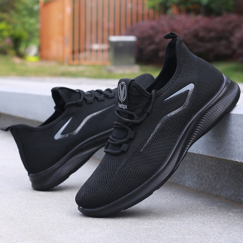 2025 mens breathable knit casual sneakers slip soft sole running shoes