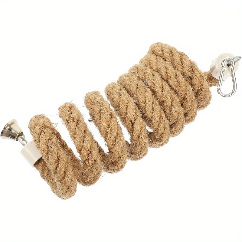 Natural Jute Spiral Rope Perch for Parrots