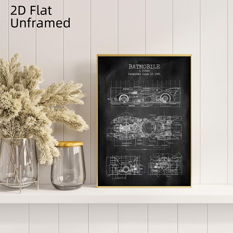 TEMU 2d Flat, 2d Flat, 2d Flat 1pc Cartoon Movie Comics Batman Poster Wall Art Prints Canvas Painting Wall Decor Bedroom Room Decor Living Room Decor