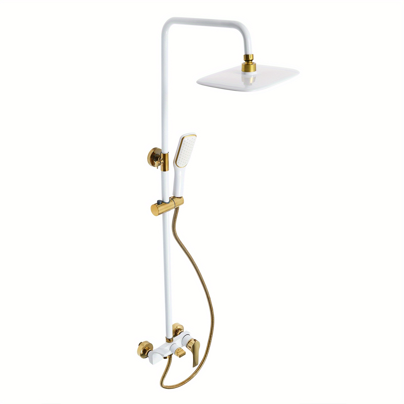 Image of Luxury 3-in-1 Shower System With A Golden Shower, Featuring A Height-adjustable Hand Shower Set, Suitable For Home, Hotel, And Indoor Applications. For Shower Use Only