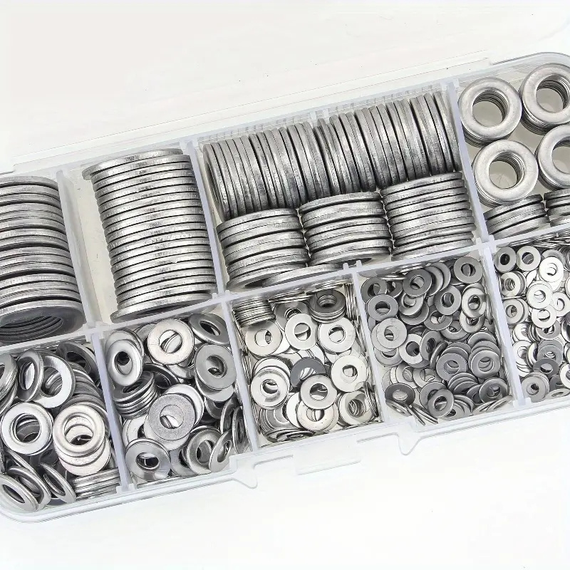 180 bucăți set șaibe plate, 8 dimensiuni m2-m10, potrivite pentru șuruburi/șaibe lustruite și placate Detaliile articolului 4