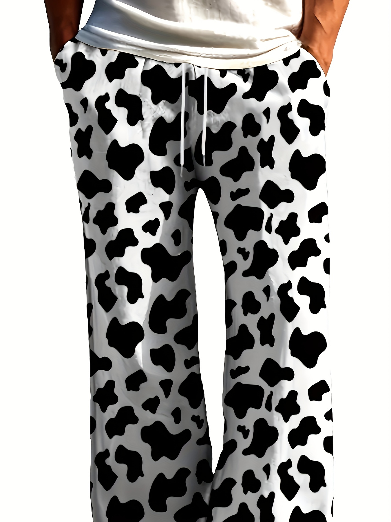 cow print pants men sold on Temu United States