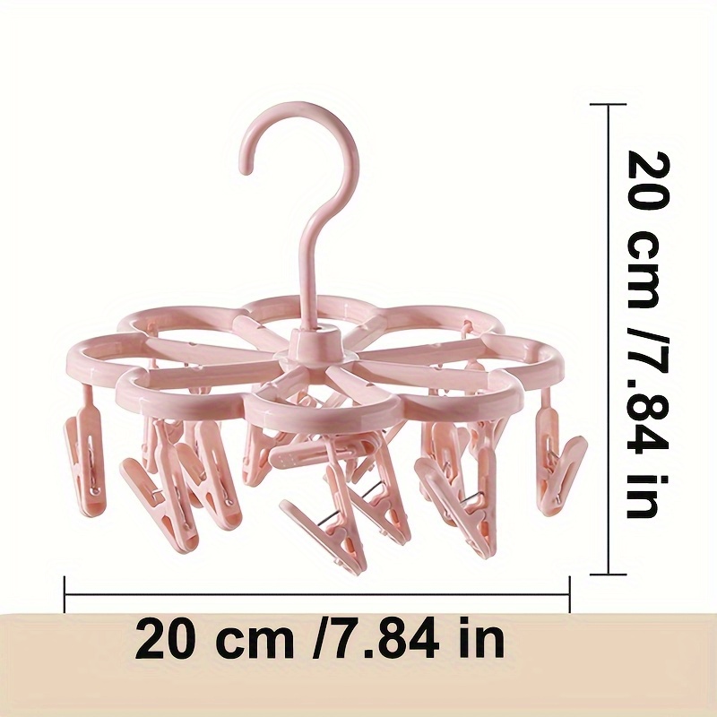 360 degree rotating sock and bra hanger with 16 clips thickened plastic laundry drying rack suitable for underwear socks panties storage indoor outdoor use drying racks Product details 0
