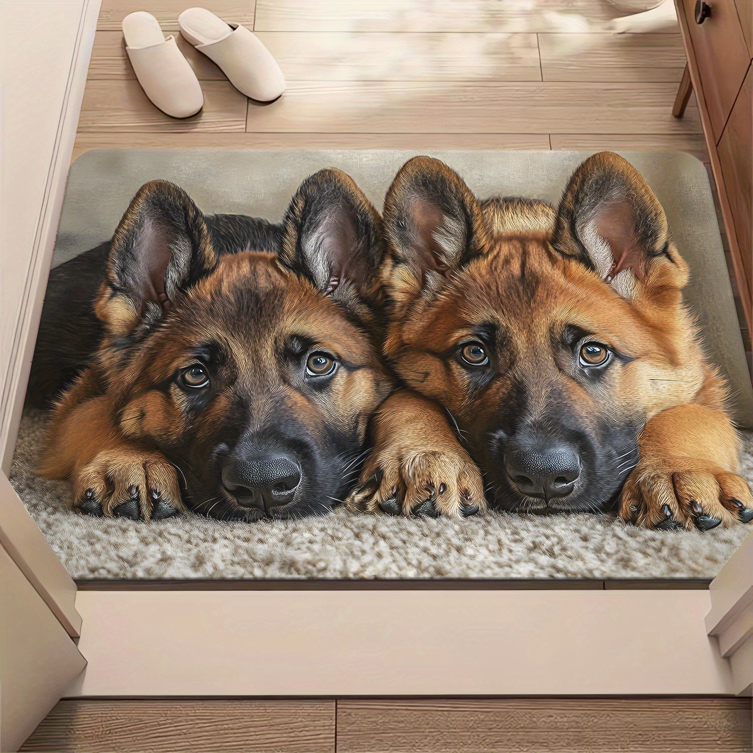 E-shop Türmatte mit Deutscher Schäferhund-Muster in HD-Druck - Rutschfest, Saugfähige Mikrofaser Matte für Schlafzimmer, Wohnzimmer, Eingangsbereich,