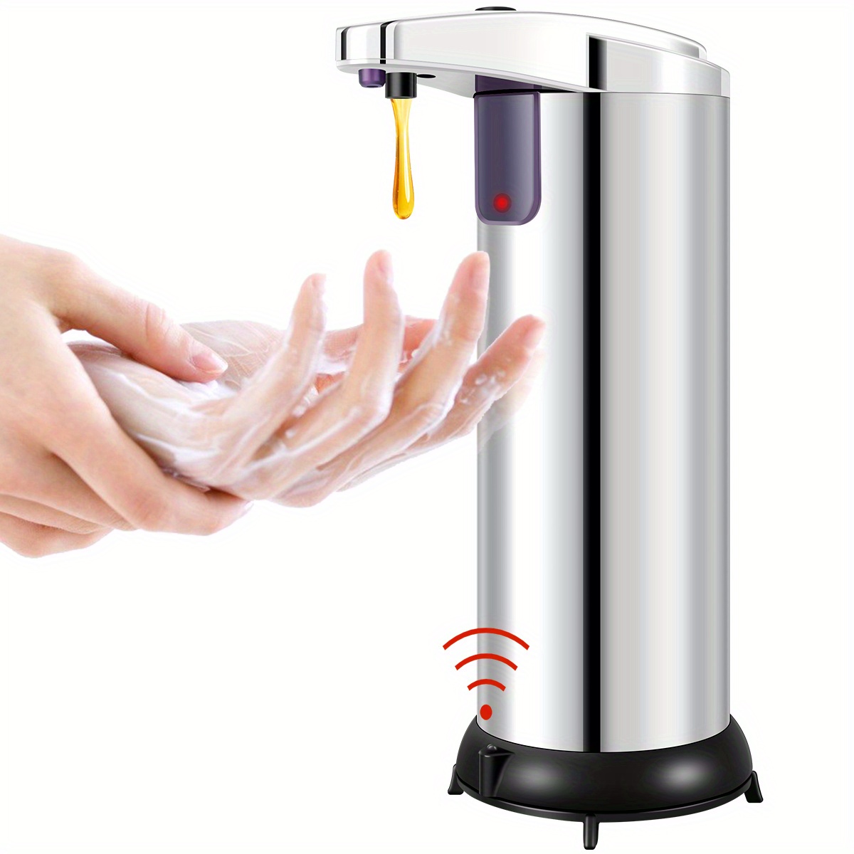 TEMU 1set 280ml/9.56oz Self-moving Soap Dispenser Soap Dispenser 3 Adjustable Level Touchless Hand Soap Dispenser Motion Sensor Smart Hand Sanitizer