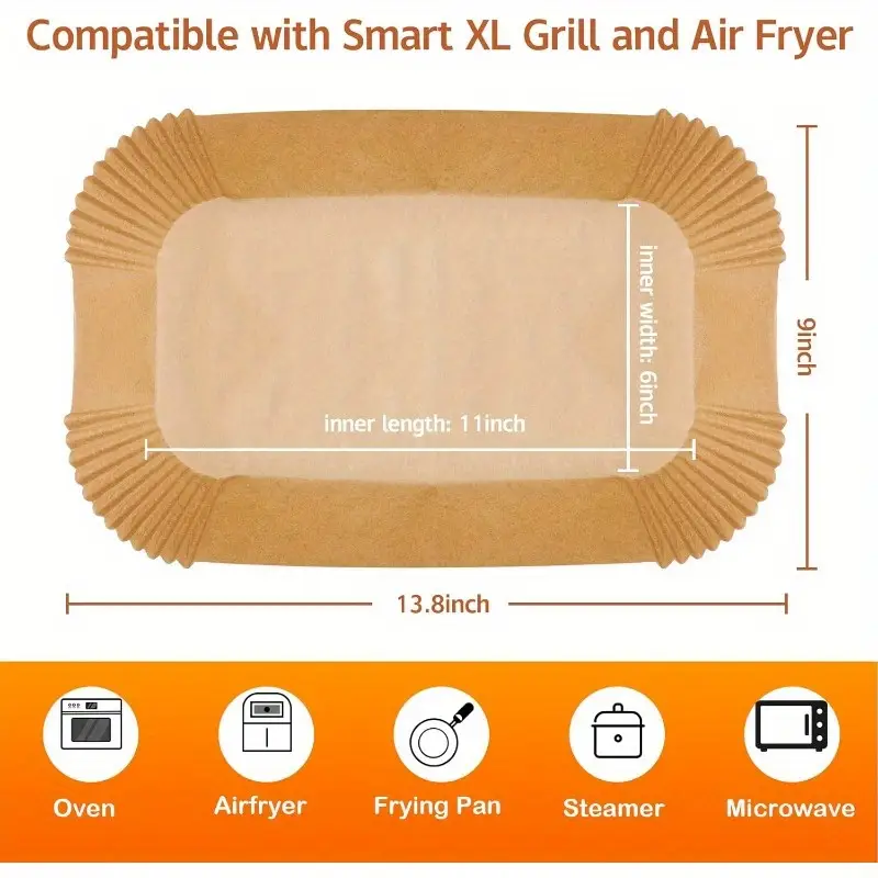 120pcs air fryer liners - , heat-resistant up to ( ), compatible with for air fryer, rectangular parchment paper sheets , fits xl basket, kitchen essentials (120 count), disposable air fryer liners, air fryer liners disposable, extra large air fryer liners, air fryer liners non stick, air fryer paper liners, air fryer accessories, , nonstick liner, heatresistant liner, material, home cooks, meal Product details 4