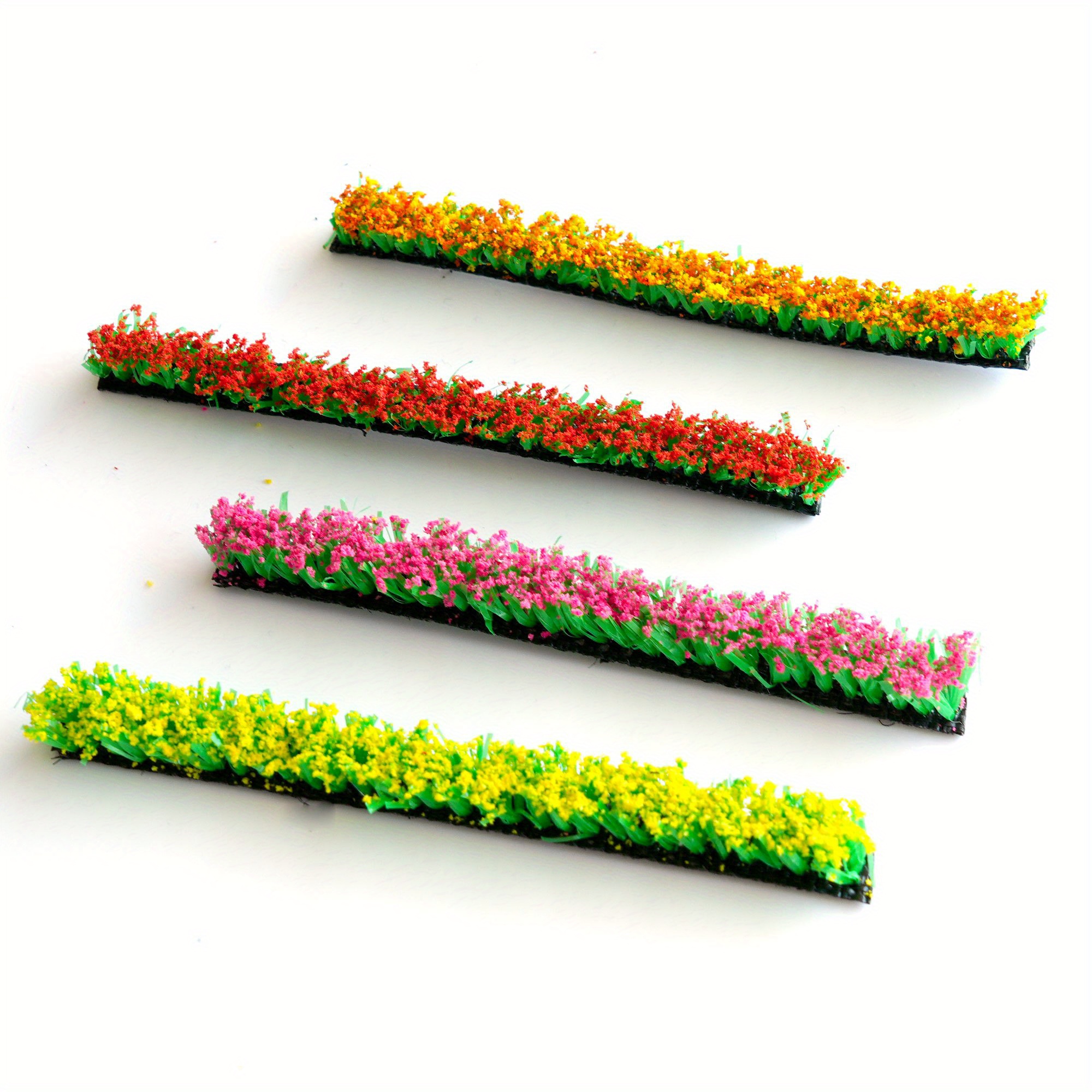 4pcs Miniature Shrub Strips, 3.9 Inches Static Shrub Groups Bush, Model Static Scenery Model Artificial Plants For Diy Diorama Garden Scenery Landscape