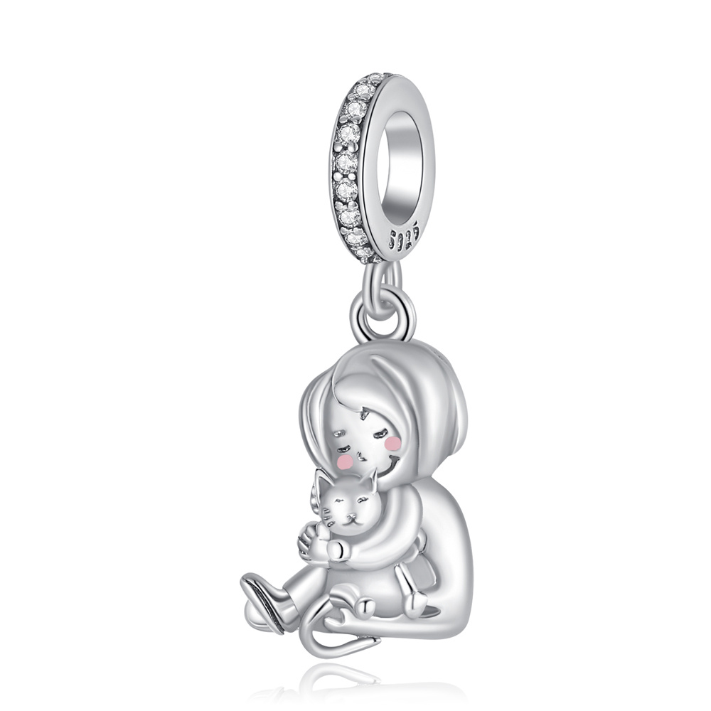 925 Silver Hugging Bear Pendant for Jewellery Making