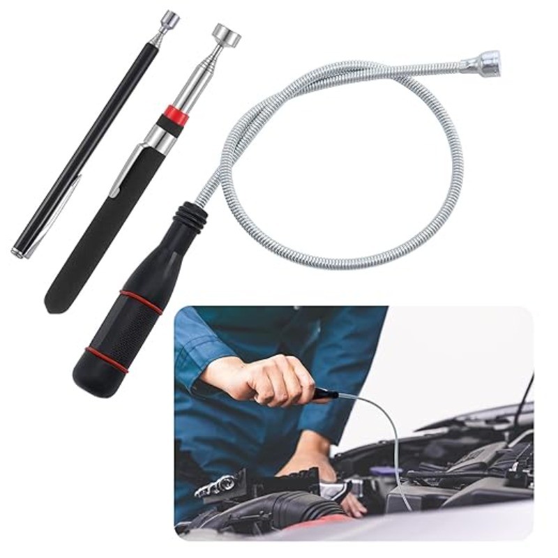 Image of 6pcs Telescoping Inspection Mirror Set, Extendable Handle Inspection Mirrors For Repair Use