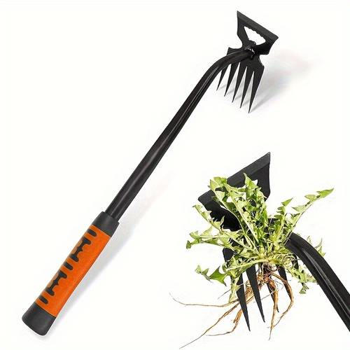heavy duty manual weeding tool long handled weeding equipment sharp blade root removal suitable for gardens lawns vegetable beds durable carbon steel structure portable small and large space weeding artifact