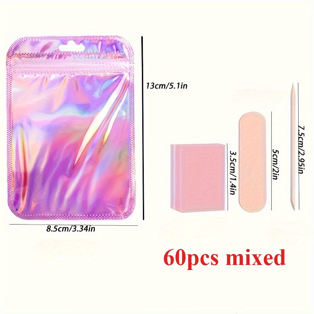 40/60pcs Nail Tool Kit with Mini Nail Files and Buffing Pads