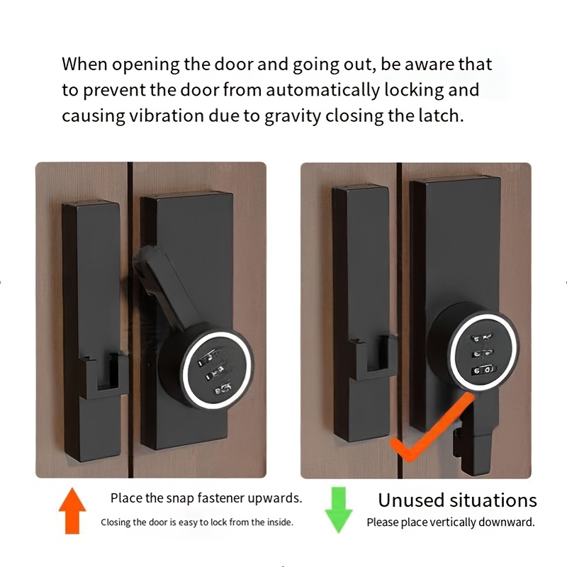 Keyless Punch-Free Door Lock with 3-Digit Combination