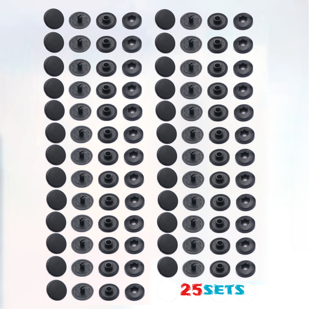 TEMU Lot de 25 ensembles de boutons-pression, boutons-pression en , boutons-pression quatre-en-un, boutons-pression outil, boutons pour loisirs