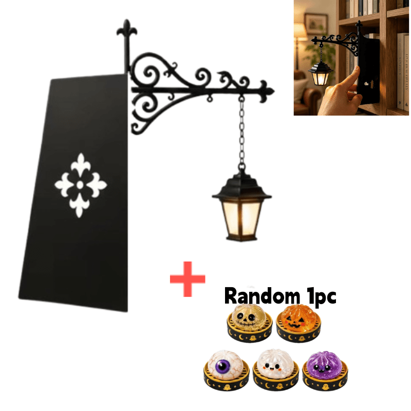 Image of 1 Gothic Style Bookshelf Lantern, Hanging Decoration, Used For Bookshelf Decoration, Horror Reading Corner Decoration, Gift For , Halloween Home Decoration, With Random Gifts