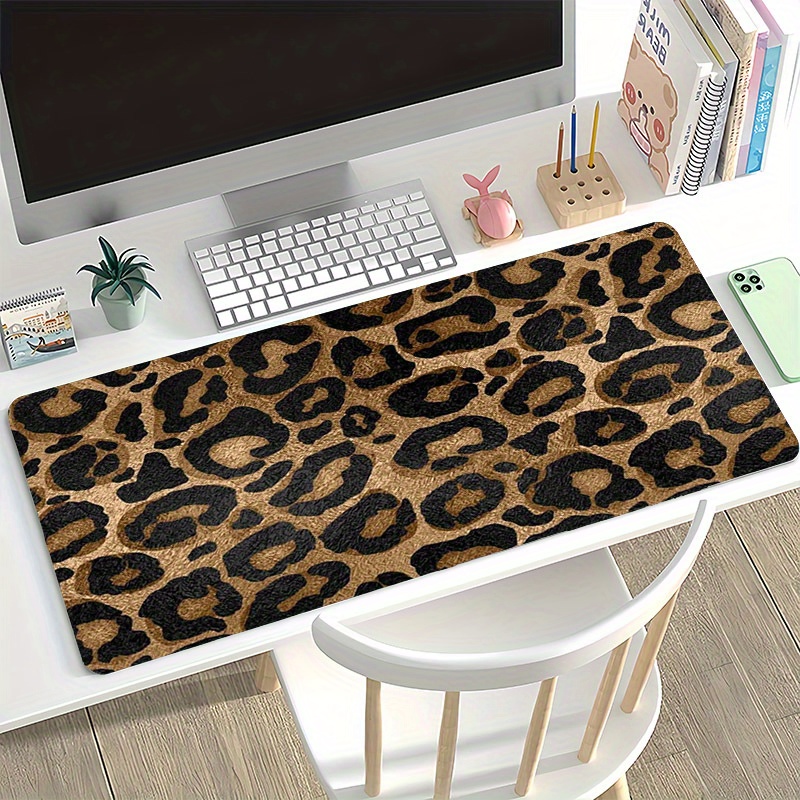 

Extra Large Leopard Print Office Desk Mat, Mouse And Keyboard Pad, Thick Rubber Base, Washable, Non-slip, Comfortable Feel, With Decorative Mouse Pad For Creative Gift 1122z-297