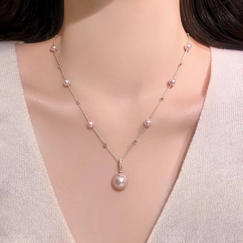 ladies exquisite french retro pendant necklace fashionable and high end versatile collarbone chain necklace accessory