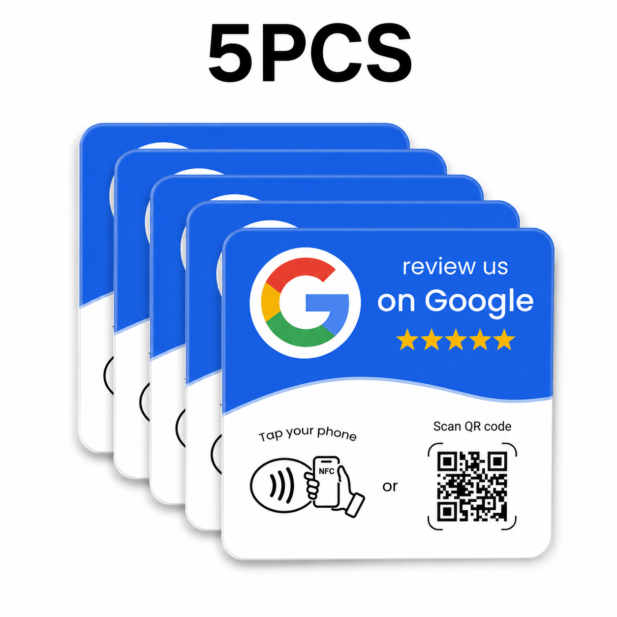 TEMU Carte d'avis par tapotement NFC avec code QR, plaque d'avis en PVC pour entreprise, d'avis à configuration facile, panneau d'avis pour réseaux