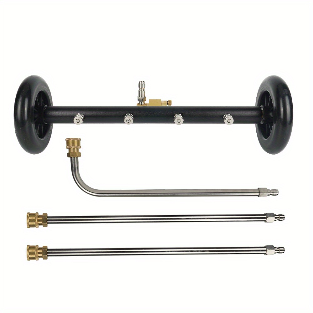 Image of 1pc High Pressure Undercarriage Wash Nozzle, Undercarriage Cleaner, 4000psi Pressure Washer Nozzle, 360 Degree Adjustable With 4 Nozzles For Cleaning Cars, And Driveways