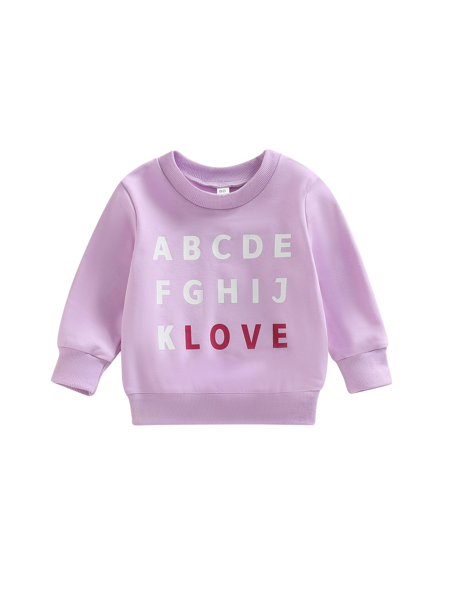 Toddler Valentine's Day Letter Sweatshirt Long Sleeve Pullover