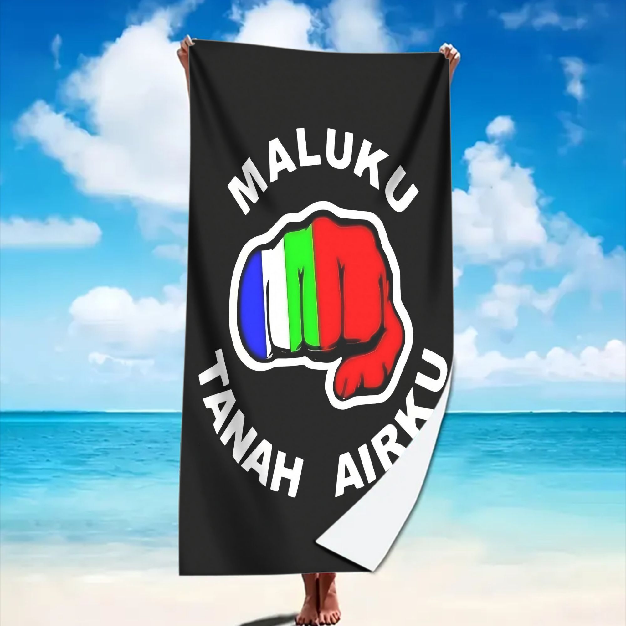 TEMU The Region Features A Large Beach Towel With The Print ' Tanah Airku', Which Is Soft, Sand-resistant, Quick-drying, And Essential For Swimming