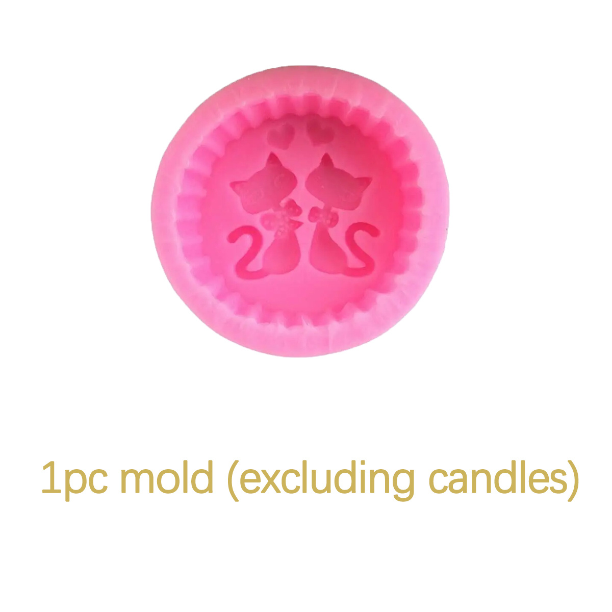 TEMU 1pc Silicone Cat Soap Mold Round Diy Candle Making Mold For Gypsum Crafts Candle Wax Diy Supplies