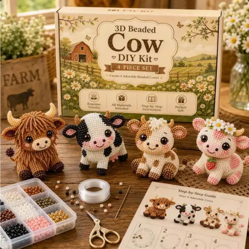3D-kralen Dieren Set – Complete Knutselkit Voor Zelfgemaakte Dierfiguren – Met Duidelijke Handleiding – Perfect Voor Thuis Of Als Cadeau