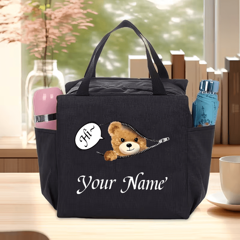 TEMU Sac à Lunch Personnalisé - Boîte à Lunch avec Impression de Nom, Sac Thermique Durable pour -, Travail, Sorties (Non en Contact avec les