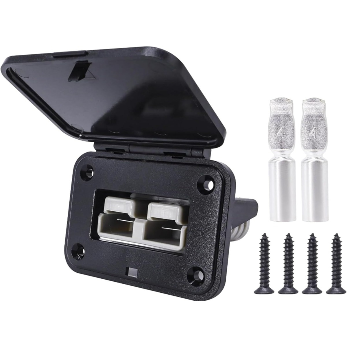120a Anderson Connector Mounting Box With Cover And Bracket, Embedded Installation Frame For Car, Rv, Trailer, Motorcycle, Boat, Solar System - Uncharged , No Battery Required
