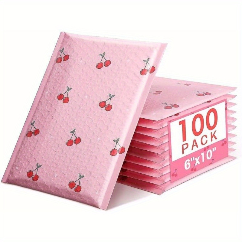 6x10 Inch Pink Poly Bubble Mailers 100 PackWaterproof Self Seal Adhesive Small Padded Mailing Envelopes Cushioning Bubble Envelopes for Shipping Mailing Small Business Packaging Bulk #0