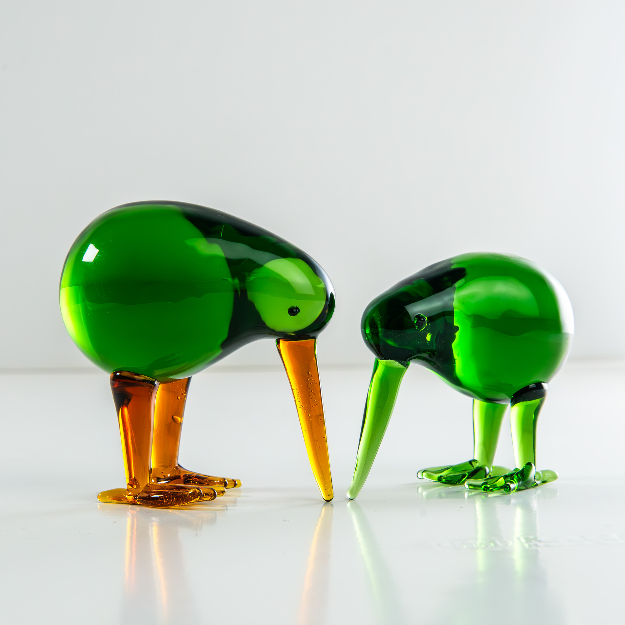 E-shop Handgefertigte grüne Kiwi-Vogel Glasfiguren | Kreative Tierstatue mit langem , niedliches Neuseeland-Vogel Ornament, modernes Home Desktop Dekor