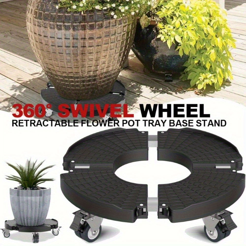 Plant Roller Diameter 35-48cm, Rolling Board To 150kg, Round Flower Roller With 360° Rotating Wheels, Saucer