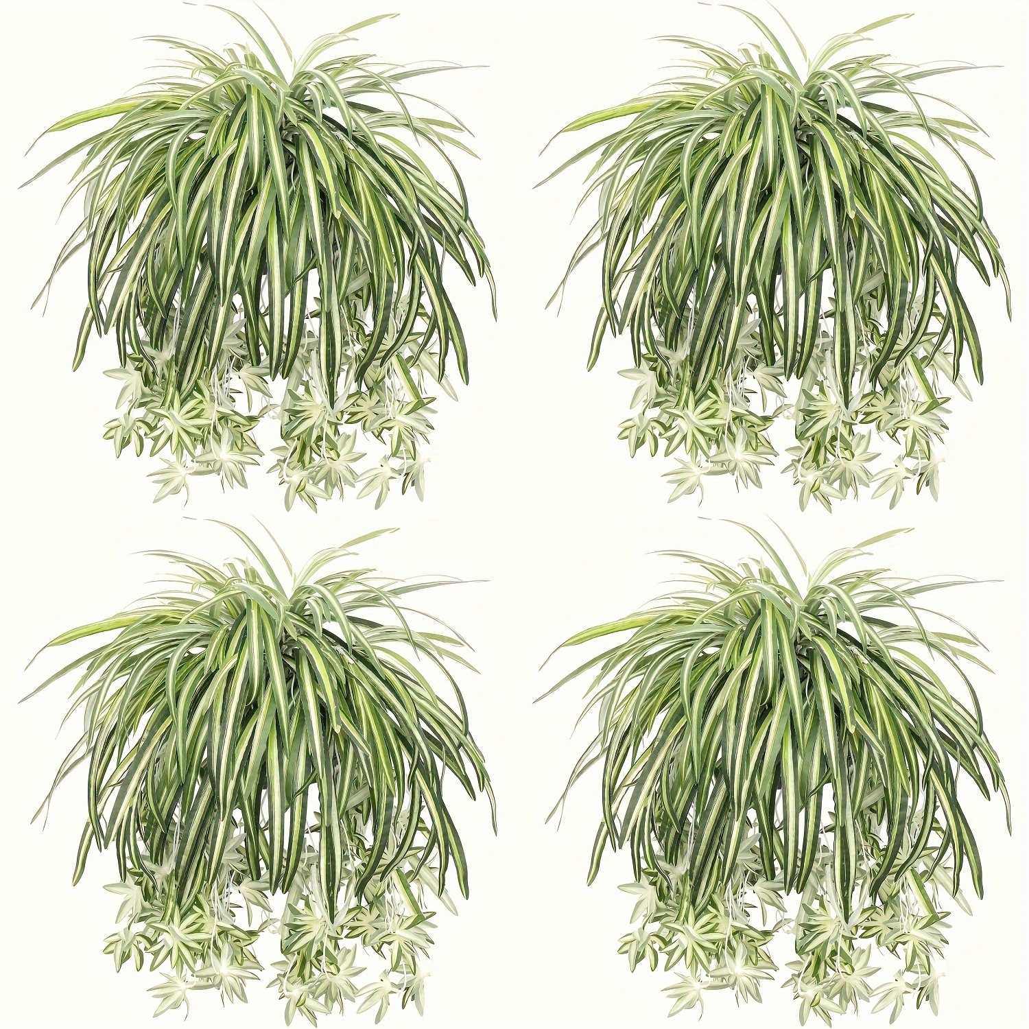 

4pcs Lifelike Artificial Spider Plants Set - 22.4" Chlorophytum For Indoor/outdoor Decor, , Ideal For Christmas, Thanksgiving, Halloween, 's Day