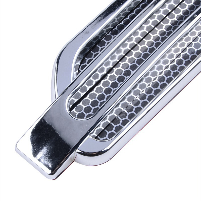 2pcs Plastc Chrome Car Ar Flow Fender Sde Vent Stcker Decoraton