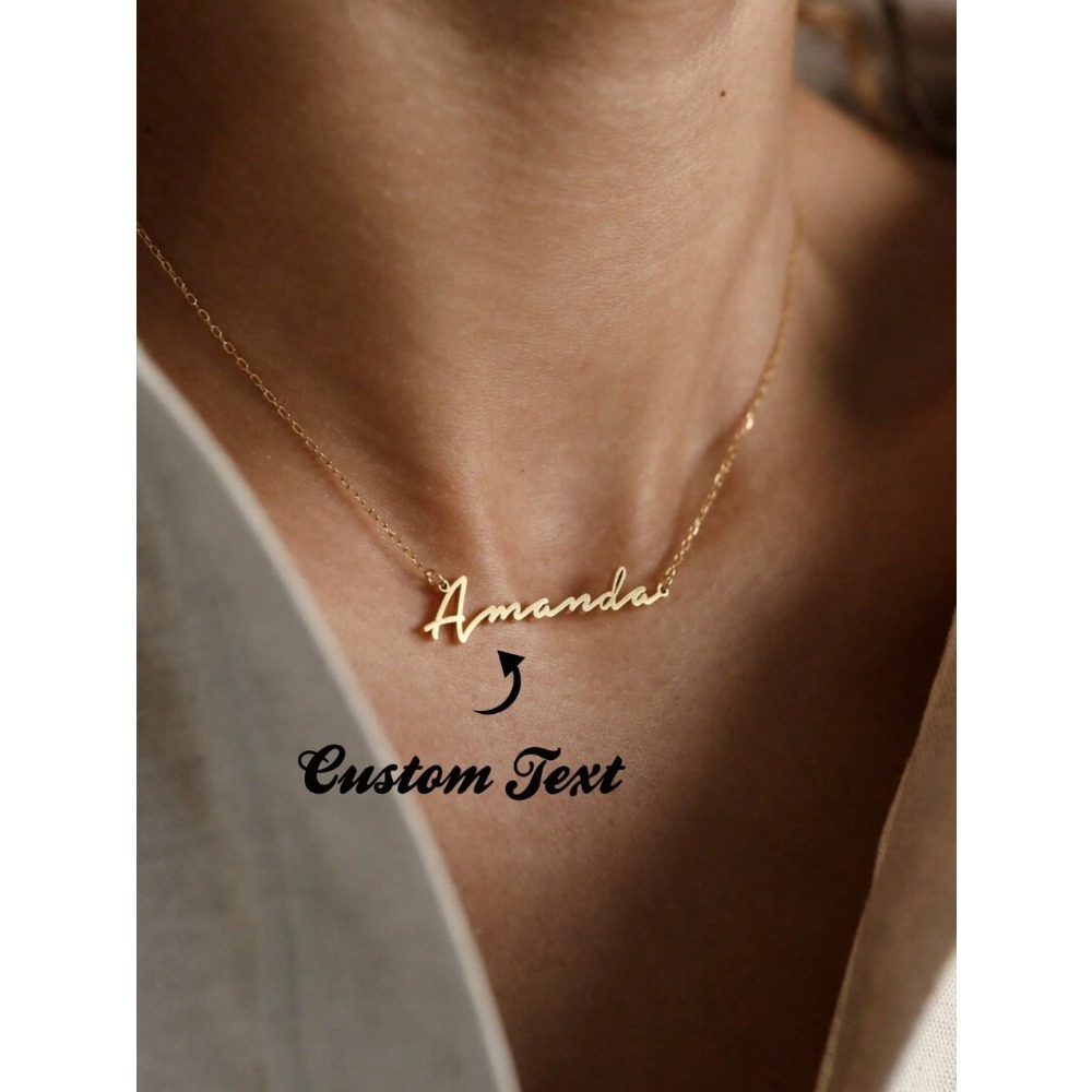 Personalized Custom Name Necklace — Vertical Nameplate Pendant