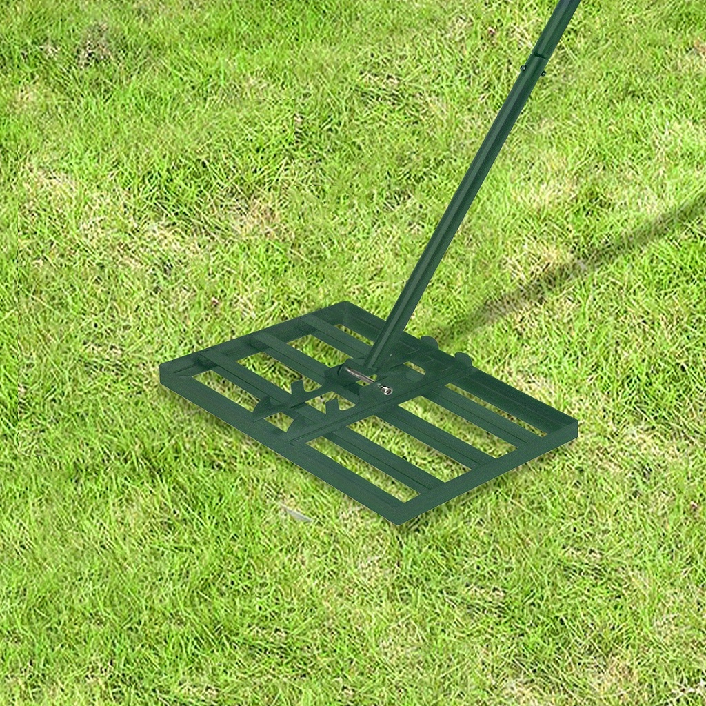 Lawn Rake, Metal Lawn Scraper, 25x50/25x75cm, Lawn Leveling Rake With Adjustable Handle, Surface Leveler, Suitable For Golf Courses, Garden Lawns, And Green Areas