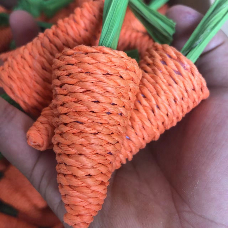 8pcs Hand-Woven Paper Carrot and Corn Cob Molar Toy for Small Pets