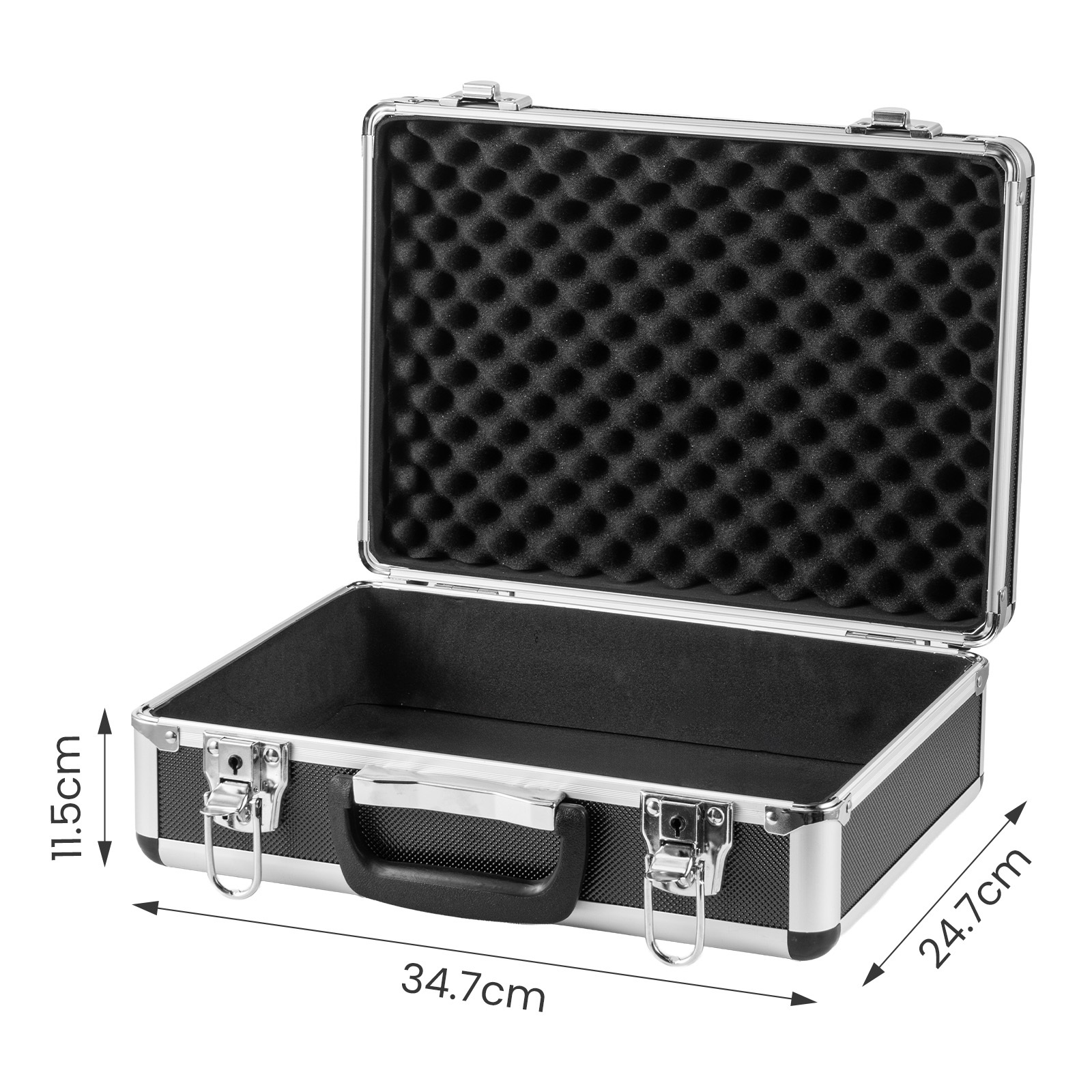 TEMU Boîte de Rangement/Boîte à Outils en d'Aluminium, Mallette à Outils Portable, Valise de Rangement pour Équipement d'Appareil Photo PC, Boîte à