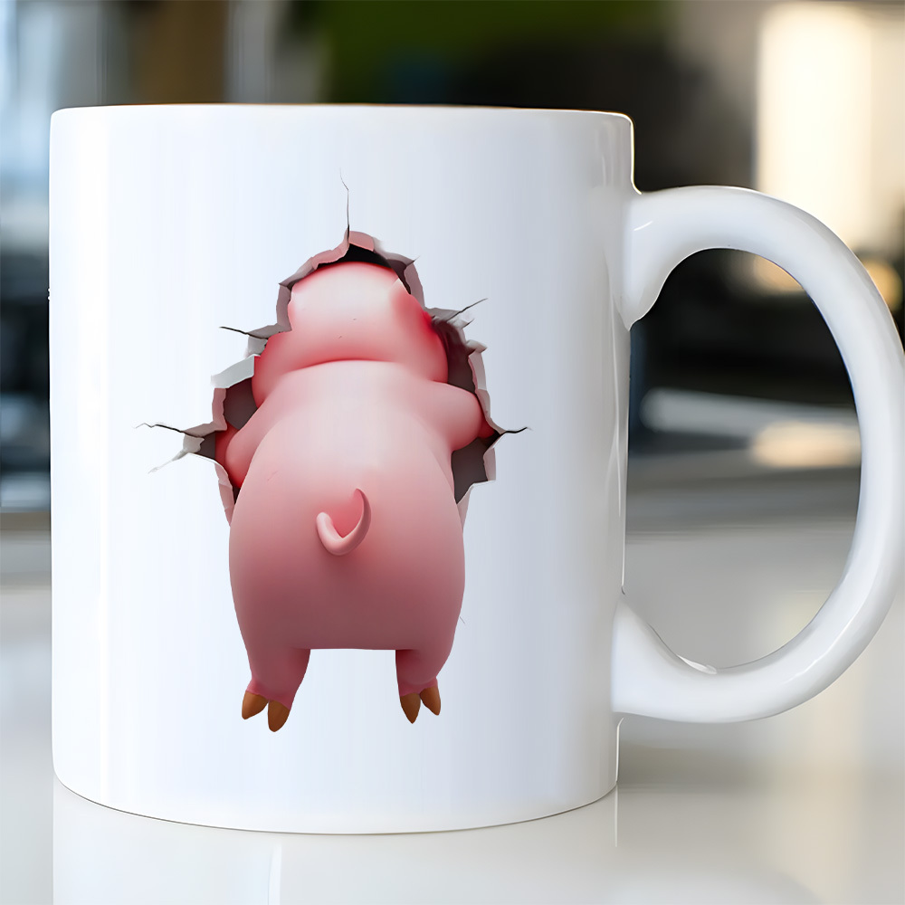 11oz ceramic double-sided 3d wall coffee mug - dishwasher & microwave safe,  ideal for hot/ cold beverages, perfect gift for holidays and birthdays,  novelty animal tea cup | Shop Now For Limited-time