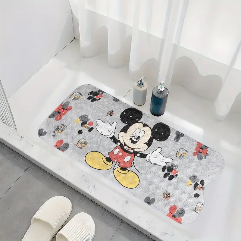 1pc non slip bath mat extra long shower 15 7x39 3in with anti slip backing drainage hole suction cups footprints bathroom decor for machine washable pvc floor mat bathroom decor and accessories to clean design durable material Product details 2