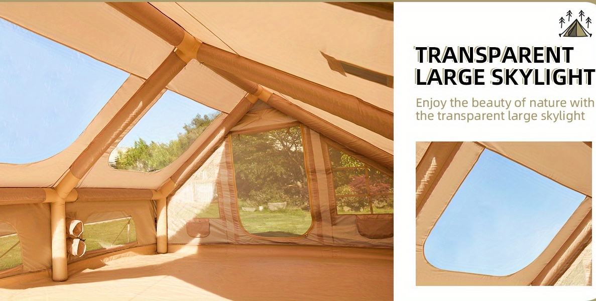 classic inflatable camping tent for 6 10 person 4 season blow up tent with mesh windows pumps Product details 2