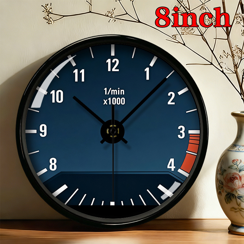 TEMU Retro Speedometer Gauge European & American Round Wall Clock Is Silent And Non-ticking, Suits Bedroom, Kitchen, Living Room And Office -