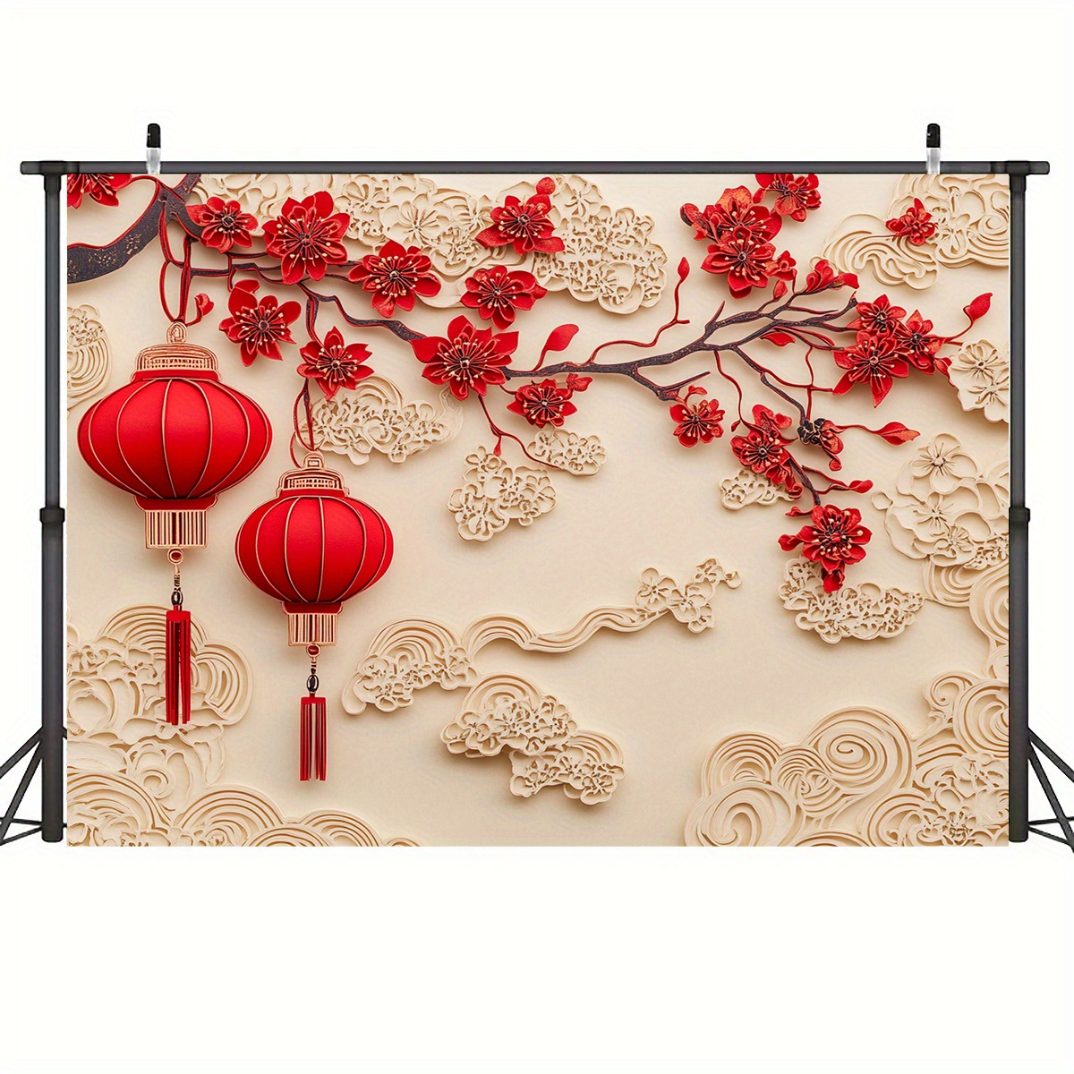 

1pc, Chinese New Year Celebration Backdrop - & , Party Decor For & Anniversaries, Party Banner