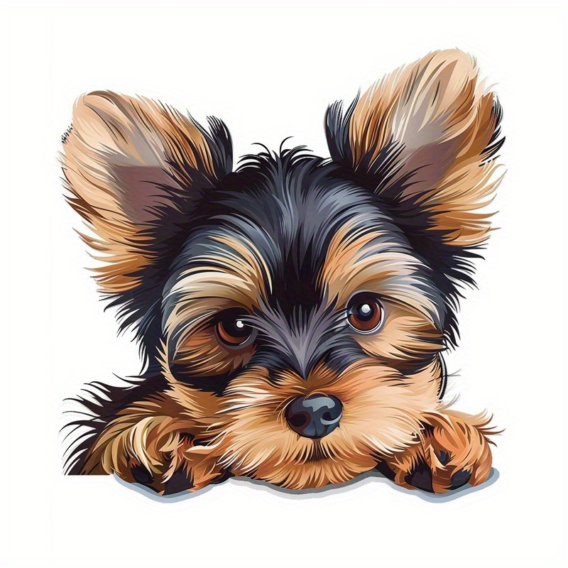 

Yorkie Puppy Vinyl Decal Sticker - Waterproof, -covering Pvc Car & Window Cling For Anime & Gaming Enthusiasts, Vehicle Accessory Decor