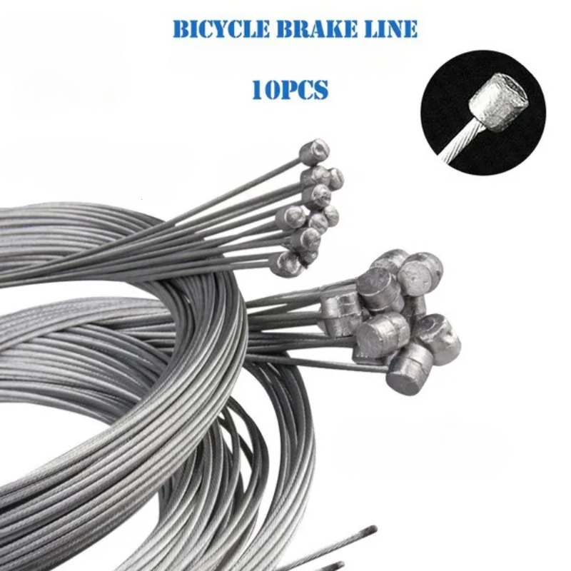 

10pcs 2m Mtb Bicycle Brake Cable Set, Lead Inner Wire, Silver Bicycle , With Shifter For Mtb And Road Bikes