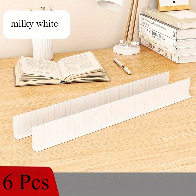 Image of 6pcs Drawer Storage Plastic Adjustable Plate Free Combination Drawer Storage Socks Finishing Artifact The Design Of Items Makes It More Neat And Convenient To Use, Suitable For And Bathrooms