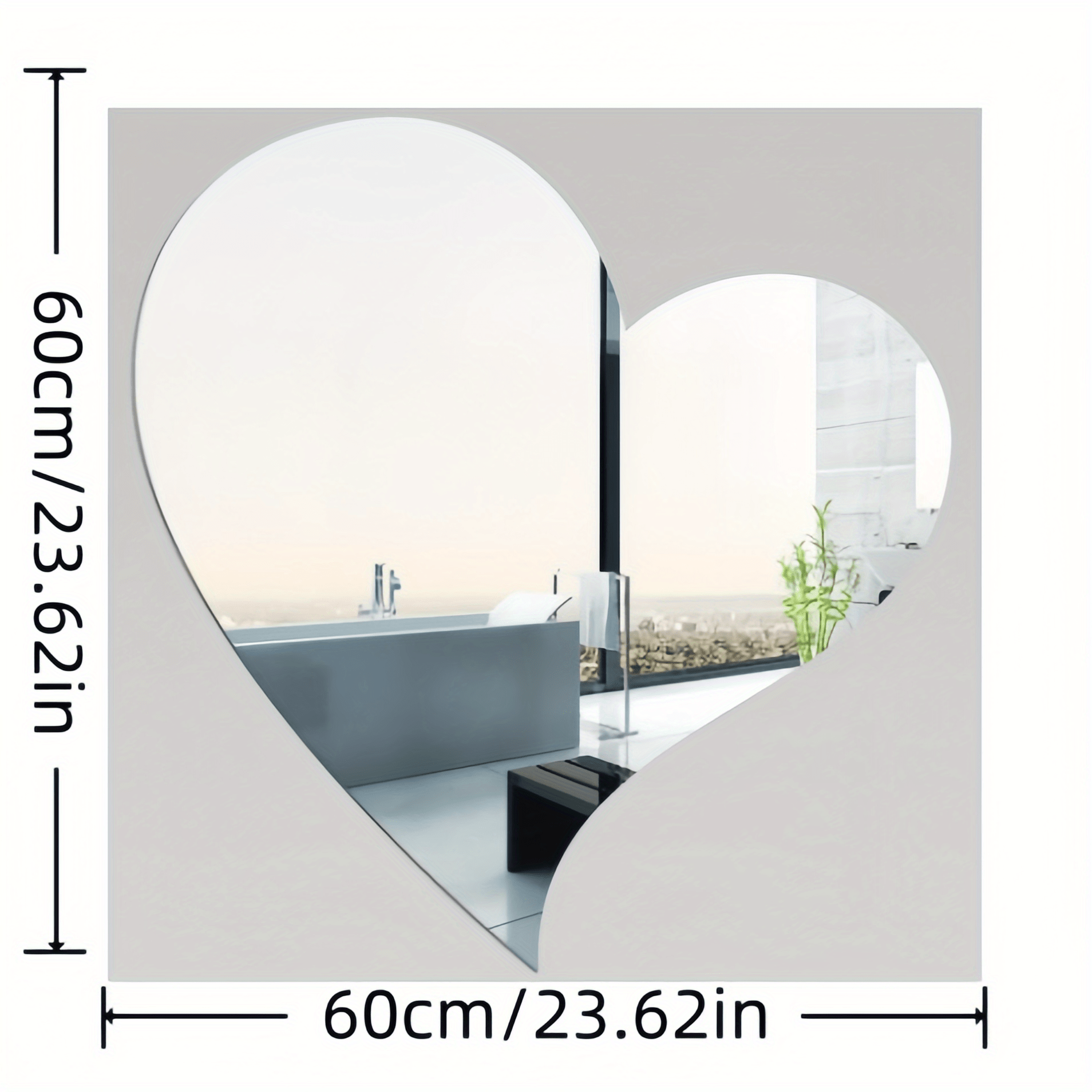 TEMU Espejo de pared acrílico estilo Ins, espejo de pared decorativo autoadhesivo de para nórdica, diseño de pared sin de 2 mm de grosor