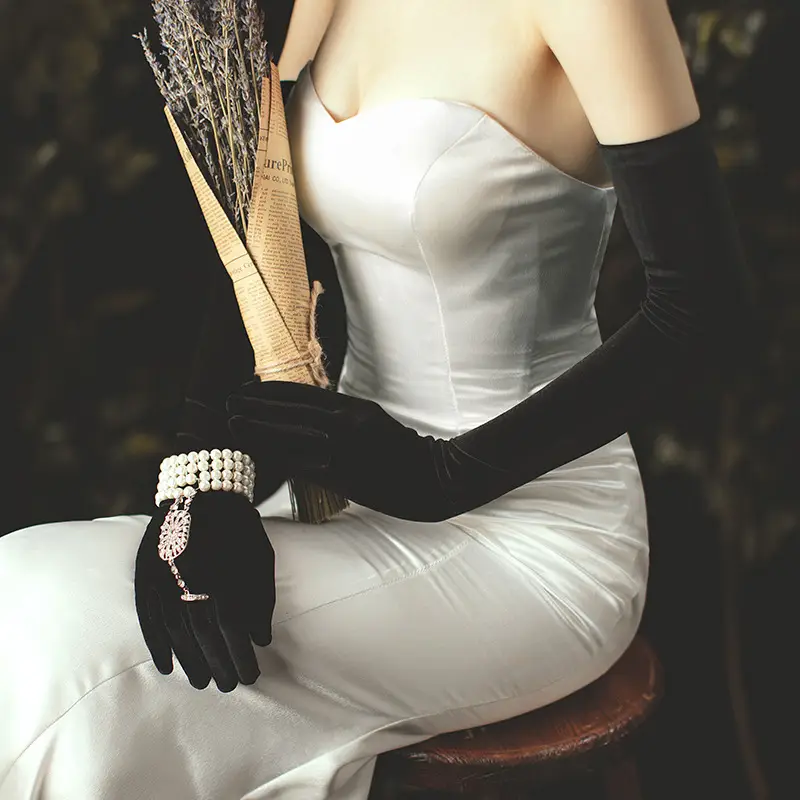 1 pair women elegant long black satin gloves elbow length - Temu Spain 1 pair women elegant long black satin gloves elbow length - Temu Spain